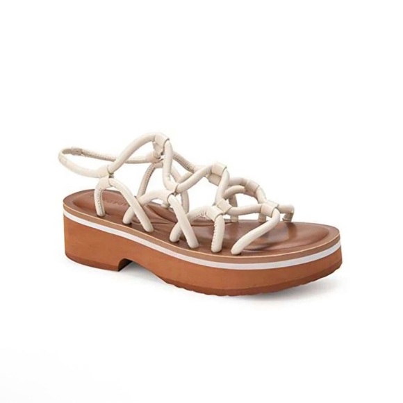 AEROSOLES Shoes - AEROSOLES Cream Strappy Platform Slide Sandals